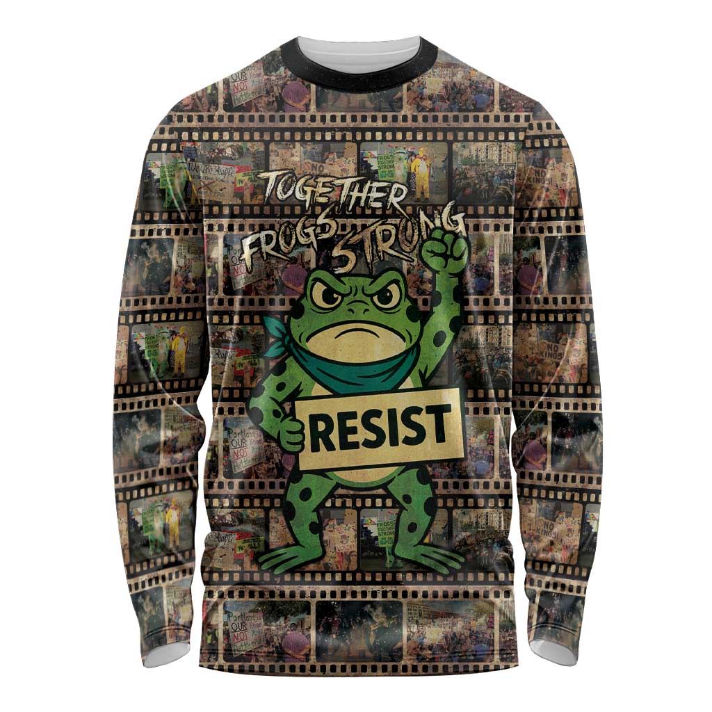 Resist Frog Long Sleeve Shirt Protest Free Portland LT05