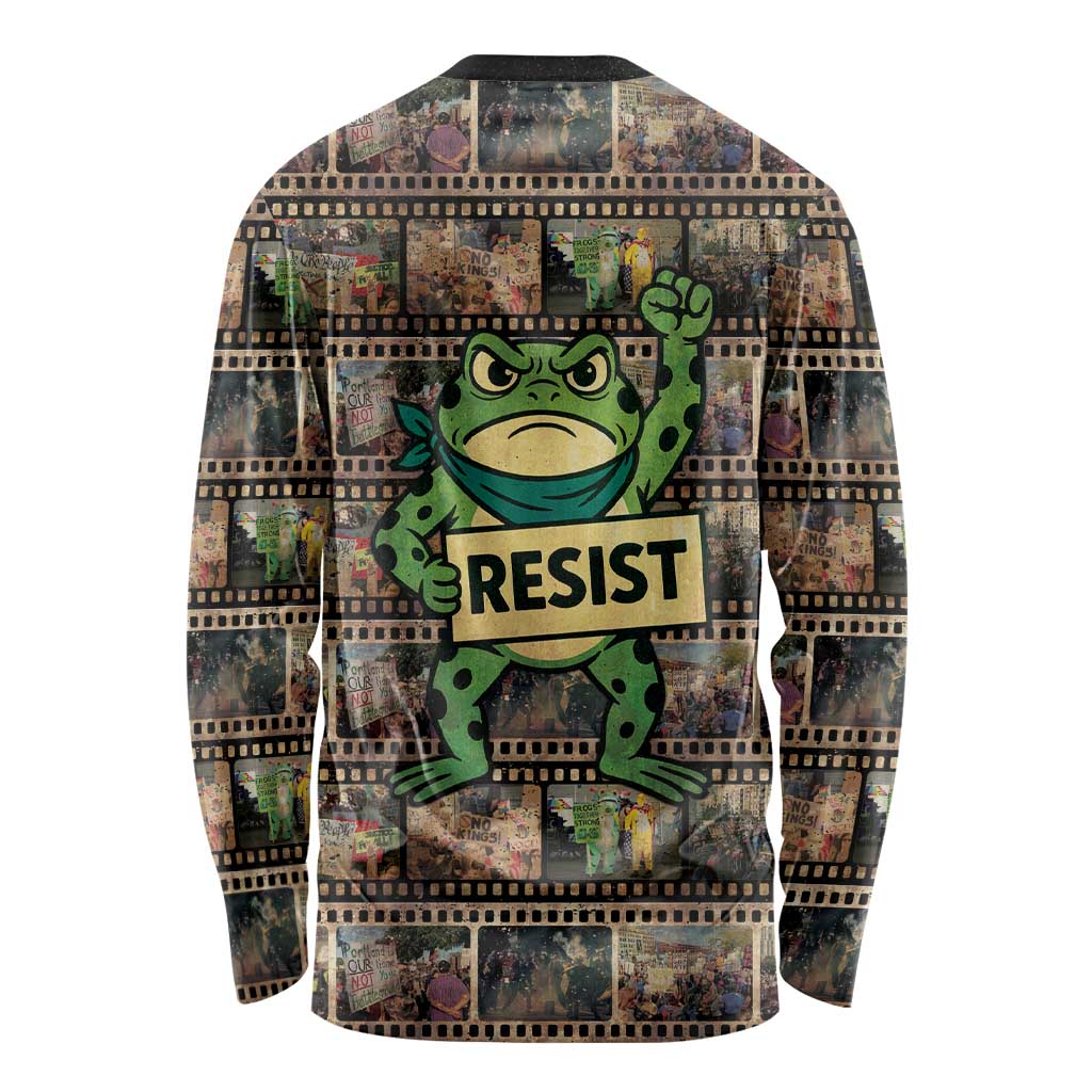 Resist Frog Long Sleeve Shirt Protest Free Portland LT05