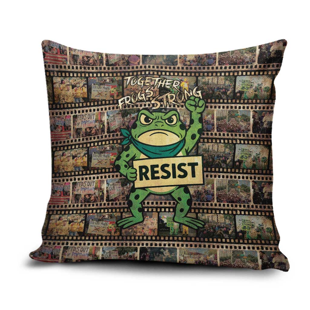 Resist Frog Pillow Cover Protest Free Portland LT05
