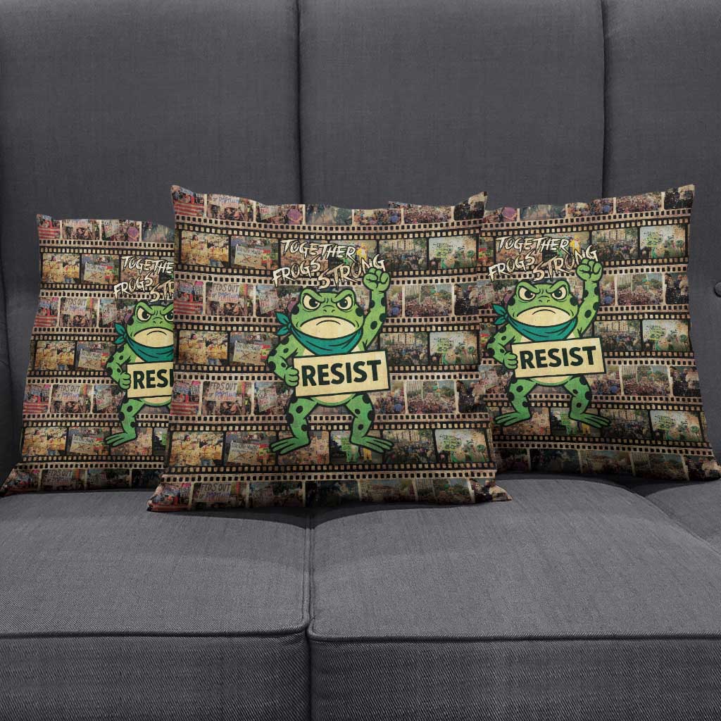 Resist Frog Pillow Cover Protest Free Portland LT05
