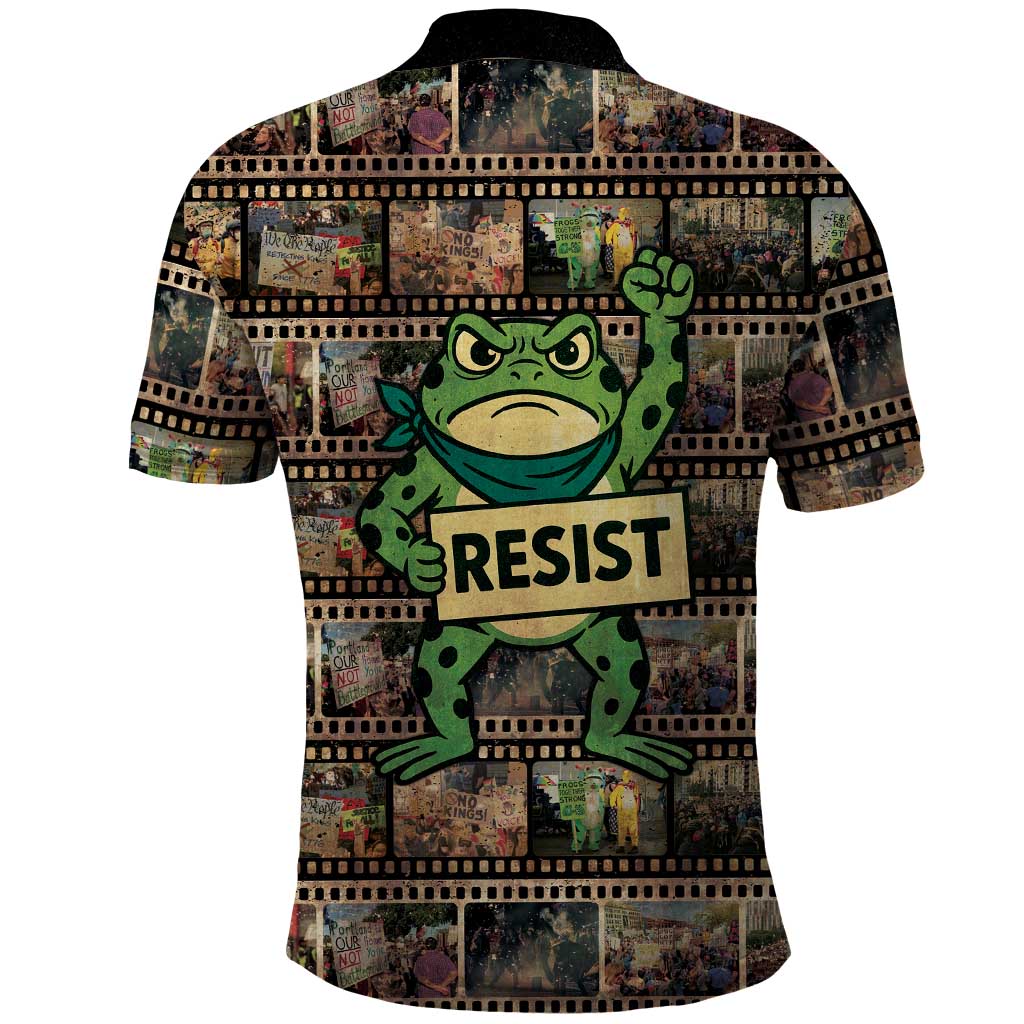Resist Frog Polo Shirt Protest Free Portland LT05