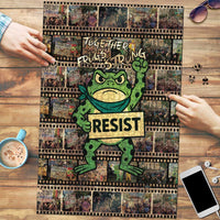 Resist Frog Puzzle Protest Free Portland LT05