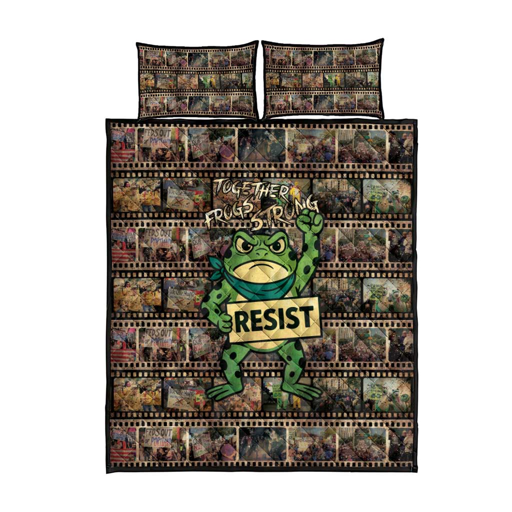 Resist Frog Quilt Bed Set Protest Free Portland LT05