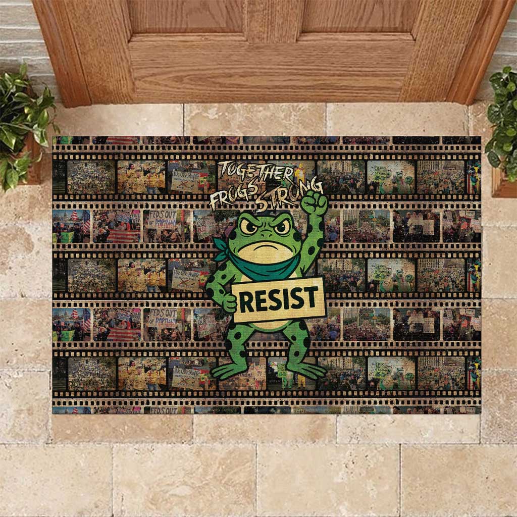 Resist Frog Rubber Doormat Protest Free Portland LT05