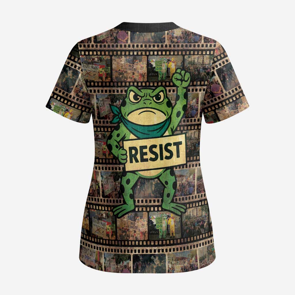 Resist Frog Scrub Top Protest Free Portland - Wonder Print Shop