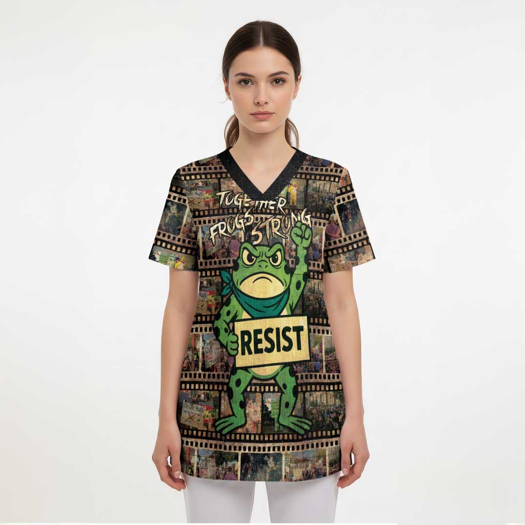 Resist Frog Scrub Top Protest Free Portland - Wonder Print Shop