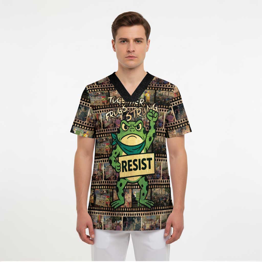 Resist Frog Scrub Top Protest Free Portland - Wonder Print Shop
