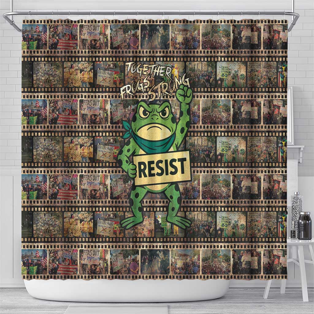 Resist Frog Shower Curtain Protest Free Portland LT05