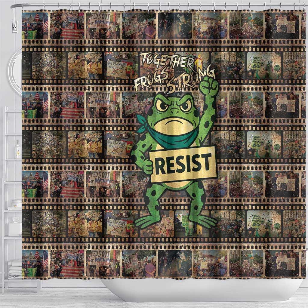 Resist Frog Shower Curtain Protest Free Portland LT05