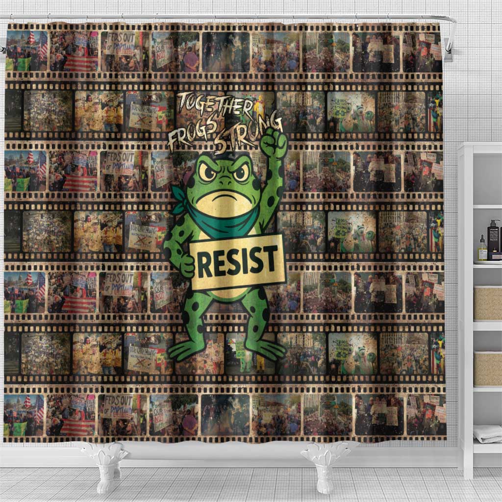 Resist Frog Shower Curtain Protest Free Portland LT05