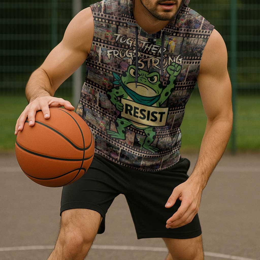 Resist Frog Sleeveless Hoodie Protest Free Portland LT05