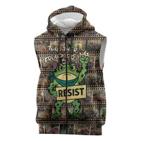 Resist Frog Sleeveless Zip Hoodie Protest Free Portland LT05