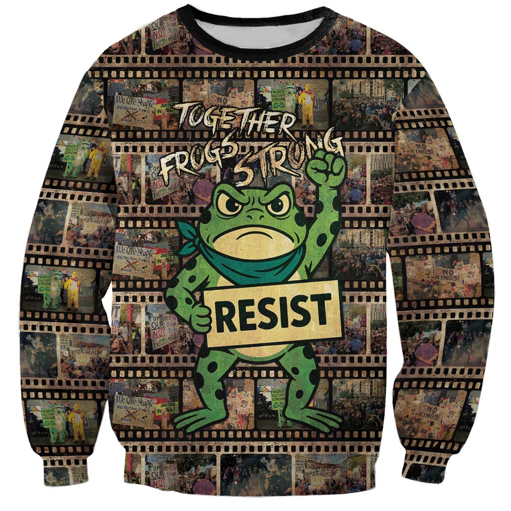 Resist Frog Sweatshirt Protest Free Portland LT05