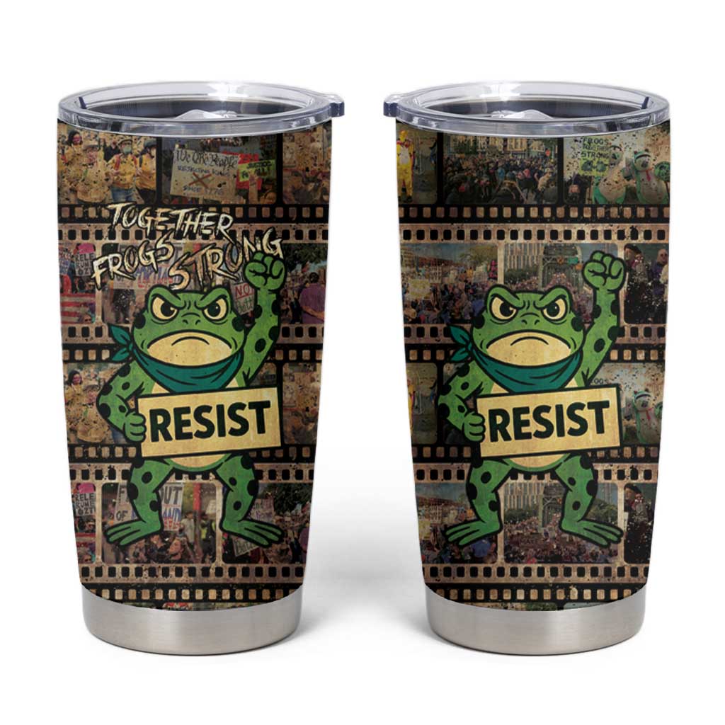 Resist Frog Tumbler Cup Protest Free Portland LT05