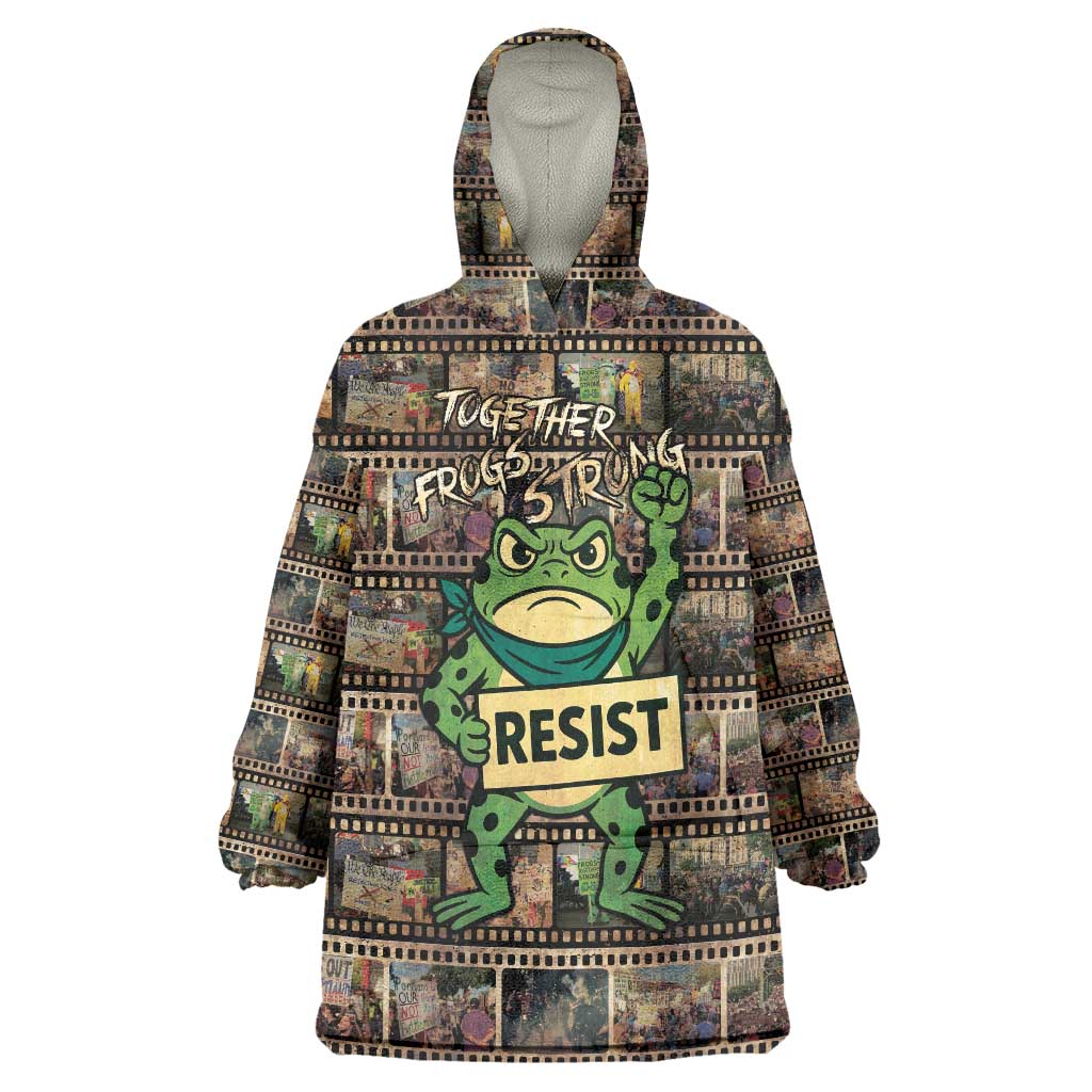 Resist Frog Wearable Blanket Hoodie Protest Free Portland LT05
