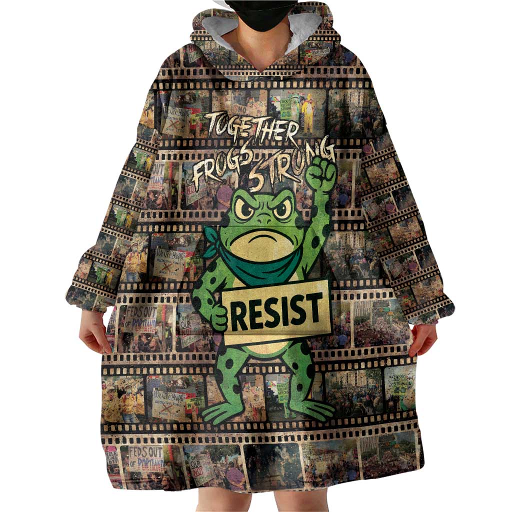 Resist Frog Wearable Blanket Hoodie Protest Free Portland LT05