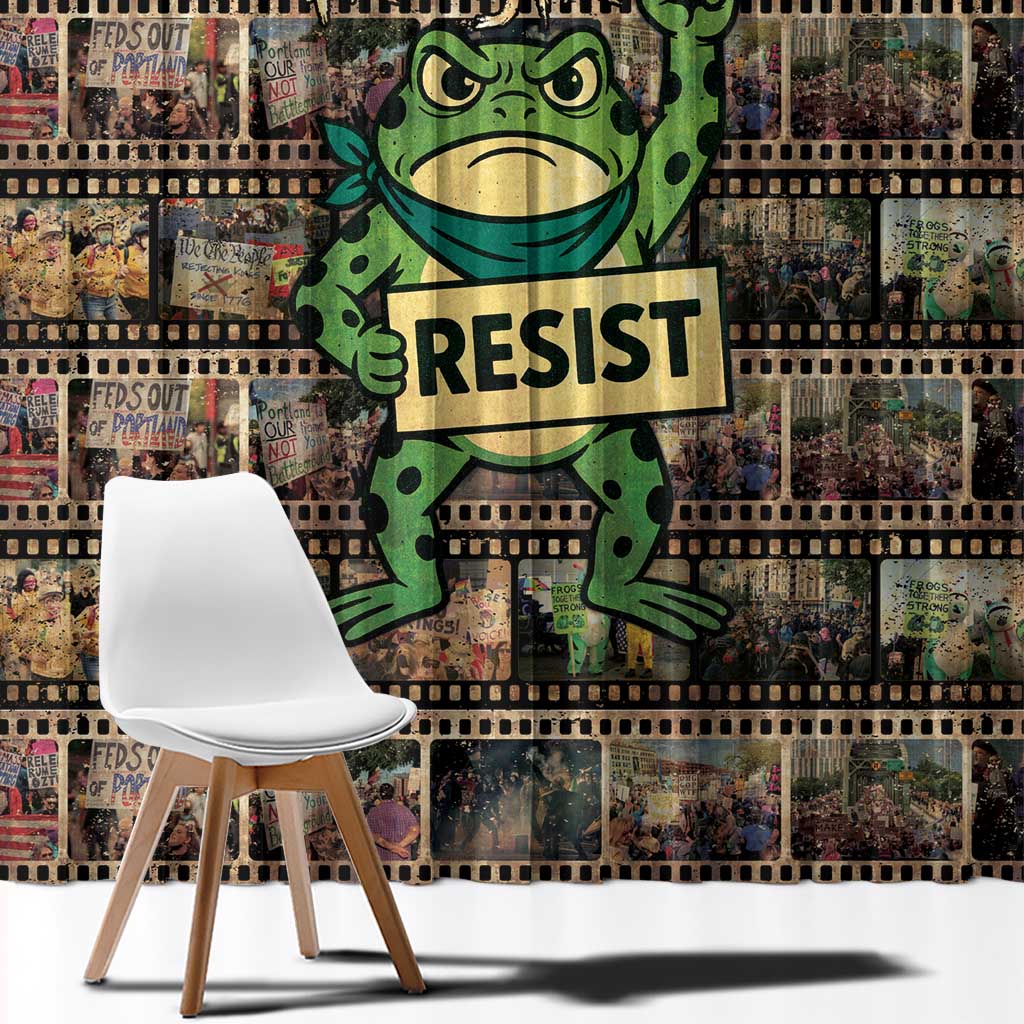 Resist Frog Window Curtain Protest Free Portland LT05