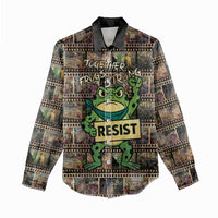 Resist Frog Women Casual Shirt Protest Free Portland LT05