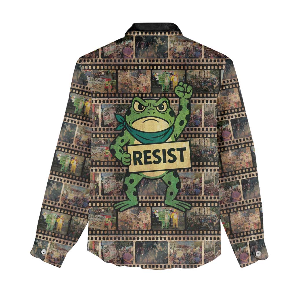 Resist Frog Women Casual Shirt Protest Free Portland LT05