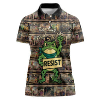Resist Frog Women Polo Shirt Protest Free Portland LT05