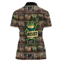 Resist Frog Women Polo Shirt Protest Free Portland LT05