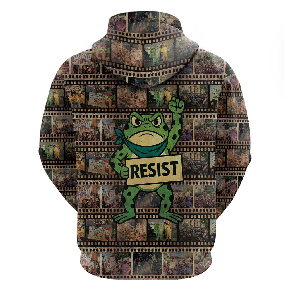 Resist Frog Zip Hoodie Protest Free Portland LT05