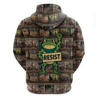 Resist Frog Zip Hoodie Protest Free Portland LT05