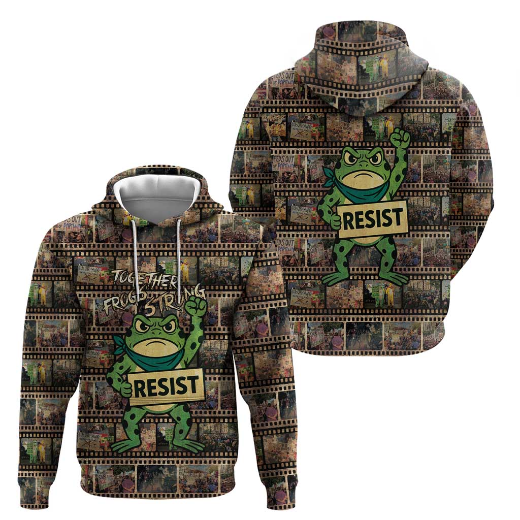 Resist Frog Zip Hoodie Protest Free Portland LT05