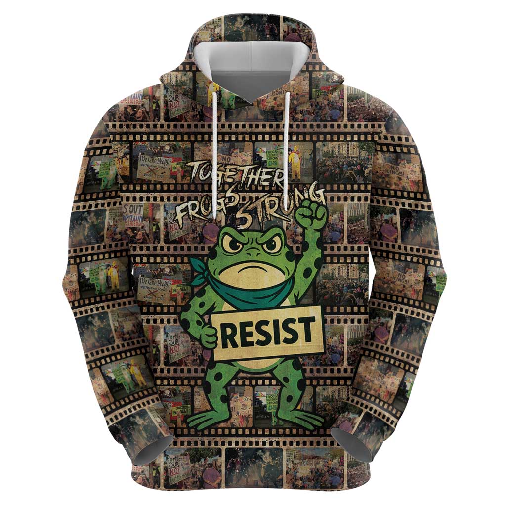 Resist Frog Zip Hoodie Protest Free Portland LT05