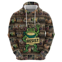 Resist Frog Zip Hoodie Protest Free Portland LT05