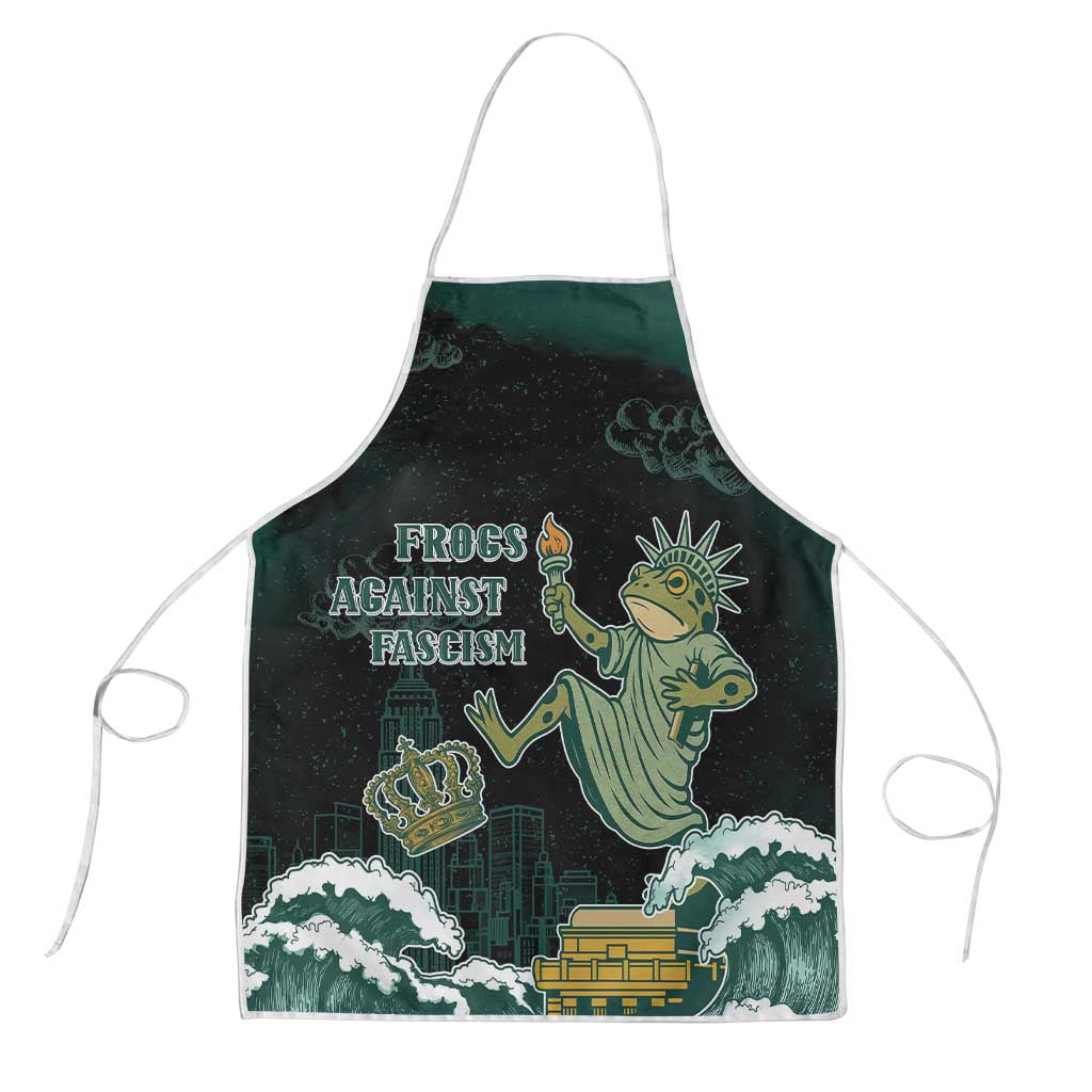 Frogs Against Fascism Apron No Kings Funny Portland Frog Protest - Wonder Print Shop