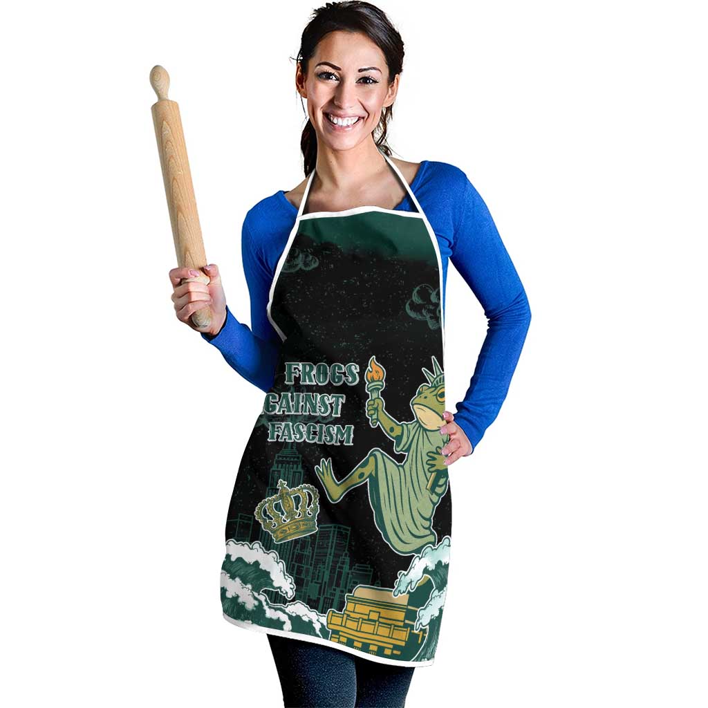 Frogs Against Fascism Apron No Kings Funny Portland Frog Protest - Wonder Print Shop