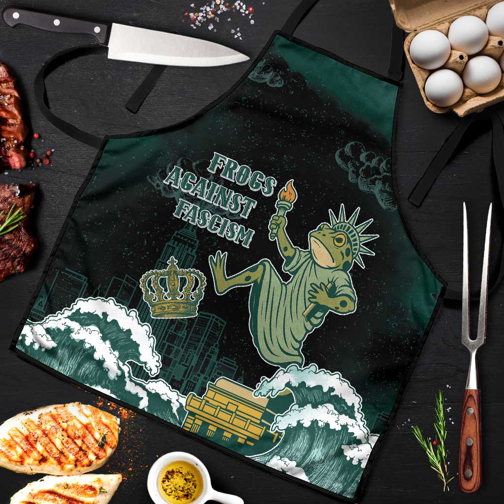Frogs Against Fascism Apron No Kings Funny Portland Frog Protest - Wonder Print Shop