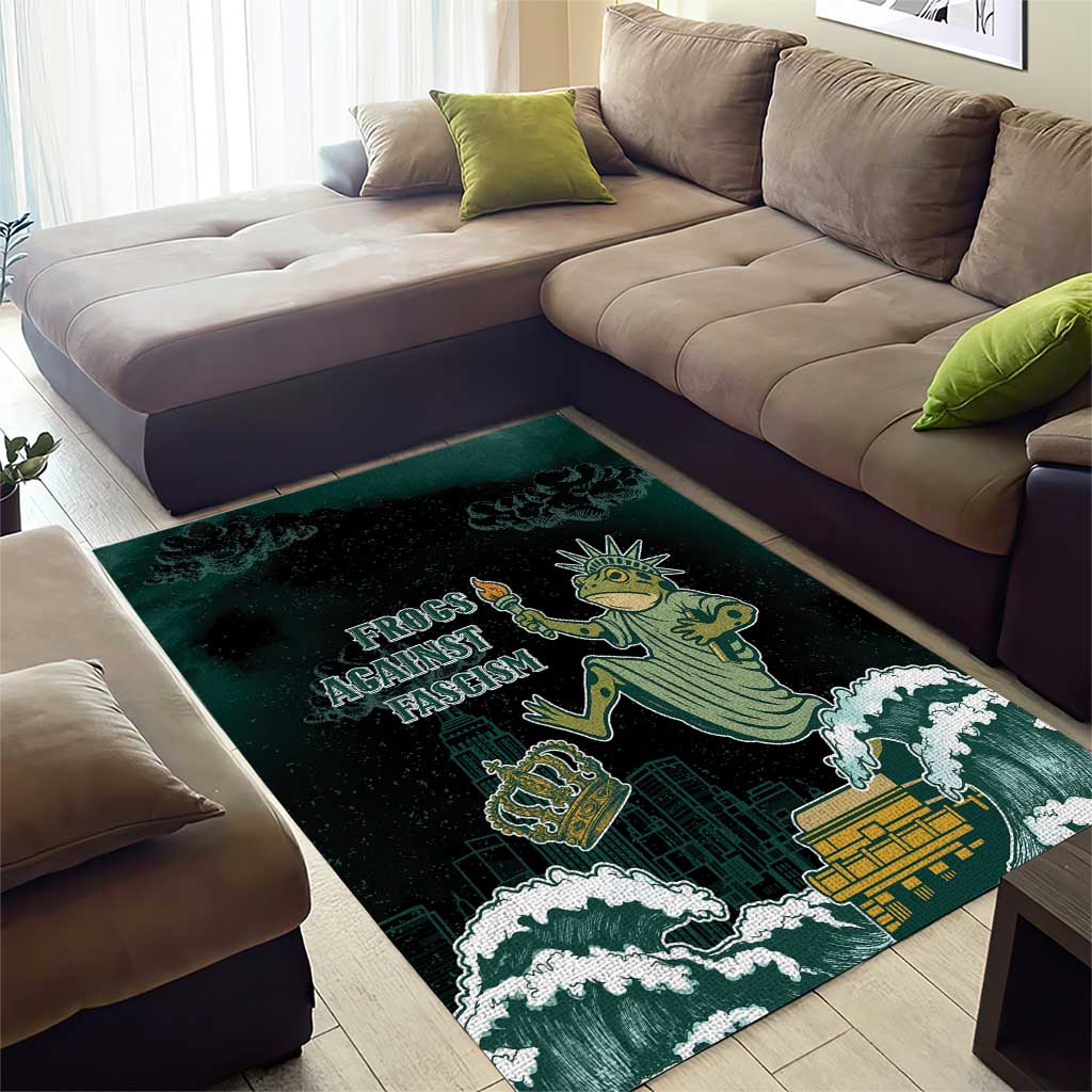 Frogs Against Fascism Area Rug No Kings Funny Portland Frog Protest - Wonder Print Shop