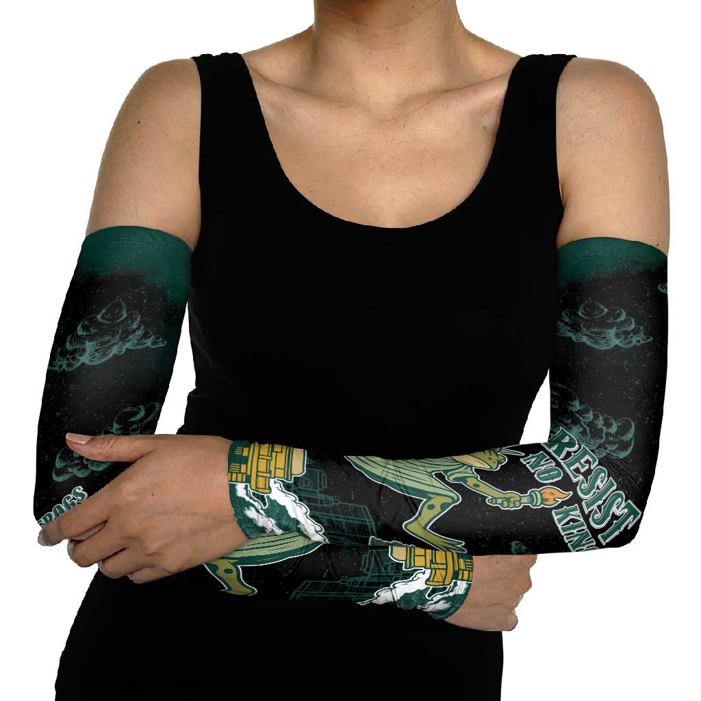 Frogs Against Fascism Arm Sleeves No Kings Funny Portland Frog Protest - Wonder Print Shop