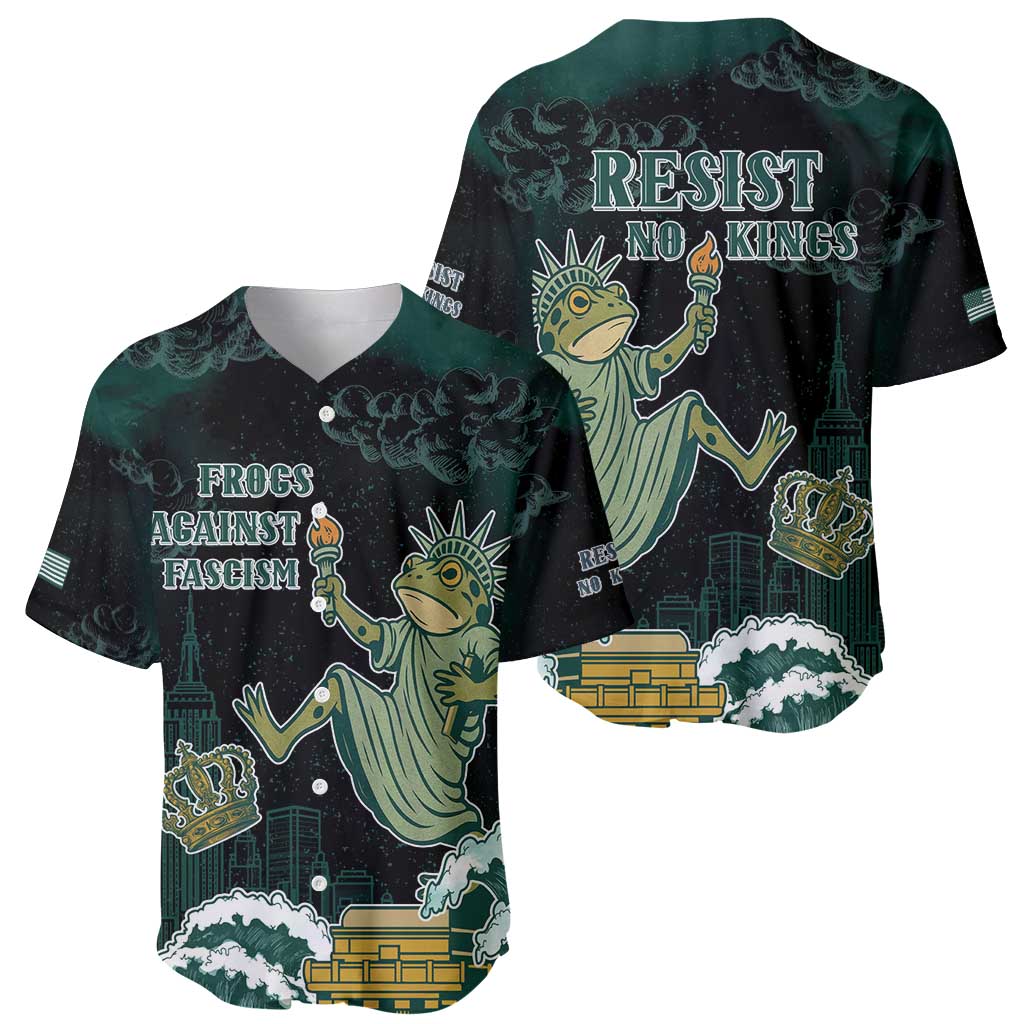Frogs Against Fascism Baseball Jersey No Kings Funny Portland Frog Protest LT05