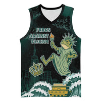 Frogs Against Fascism Basketball Jersey No Kings Funny Portland Frog Protest - Wonder Print Shop