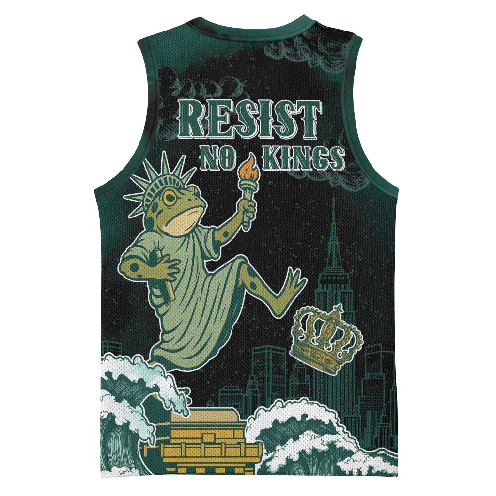 Frogs Against Fascism Basketball Jersey No Kings Funny Portland Frog Protest - Wonder Print Shop