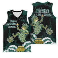 Frogs Against Fascism Basketball Jersey No Kings Funny Portland Frog Protest - Wonder Print Shop