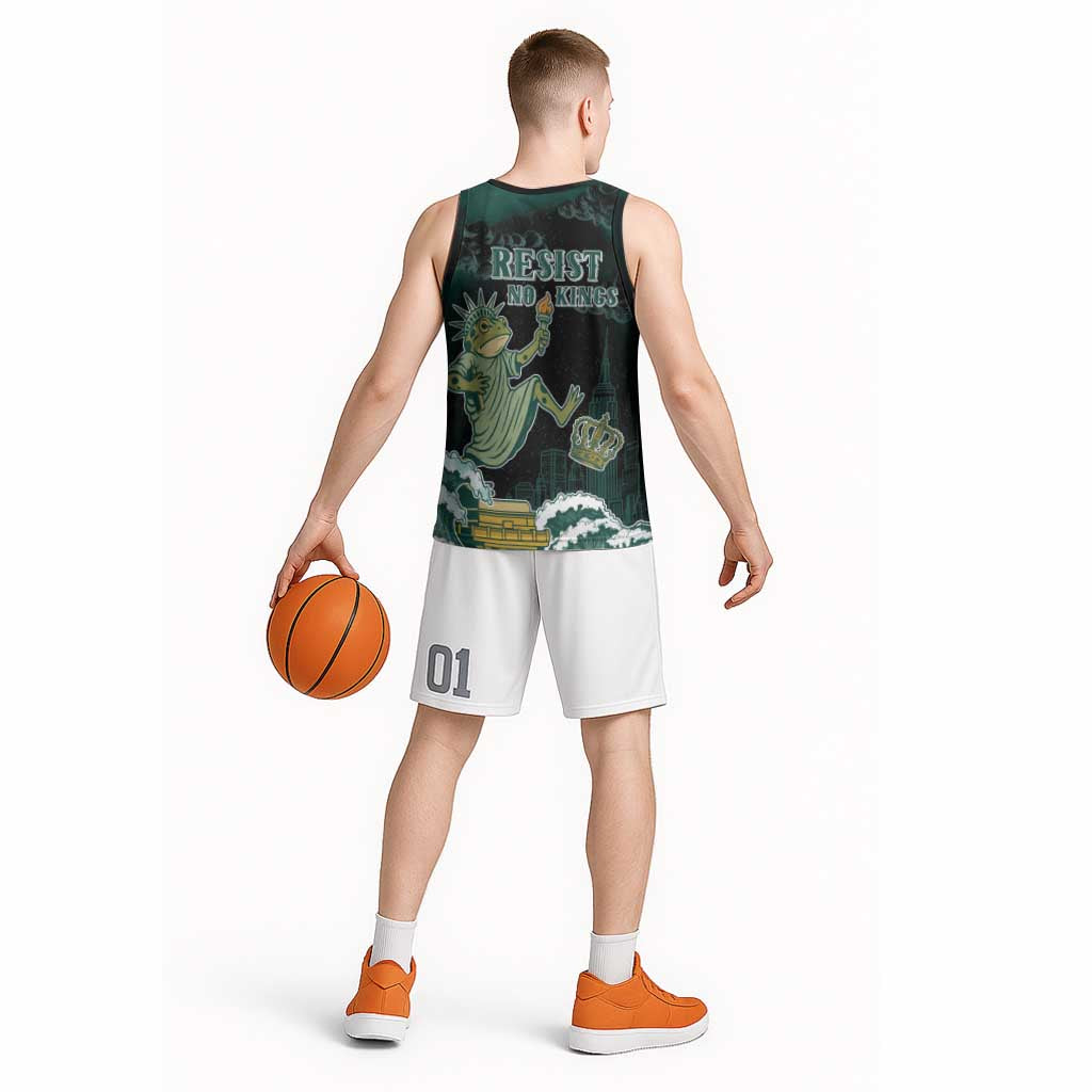 Frogs Against Fascism Basketball Jersey No Kings Funny Portland Frog Protest - Wonder Print Shop