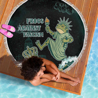 Frogs Against Fascism Beach Blanket No Kings Funny Portland Frog Protest - Wonder Print Shop