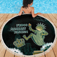 Frogs Against Fascism Beach Blanket No Kings Funny Portland Frog Protest - Wonder Print Shop