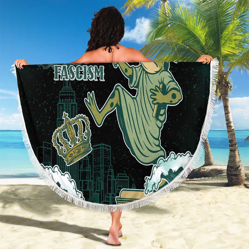 Frogs Against Fascism Beach Blanket No Kings Funny Portland Frog Protest - Wonder Print Shop