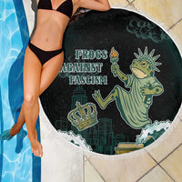 Frogs Against Fascism Beach Blanket No Kings Funny Portland Frog Protest - Wonder Print Shop
