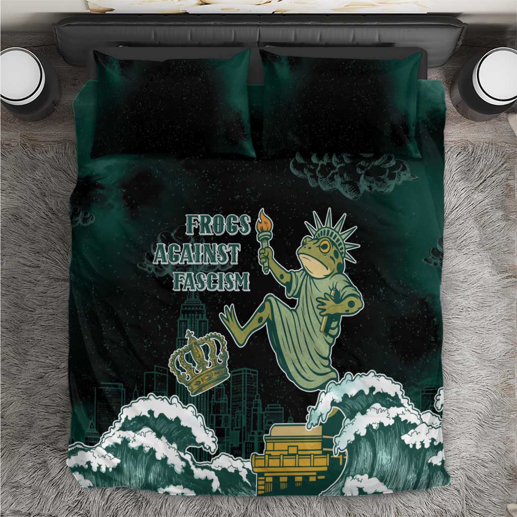 Frogs Against Fascism Bedding Set No Kings Funny Portland Frog Protest - Wonder Print Shop
