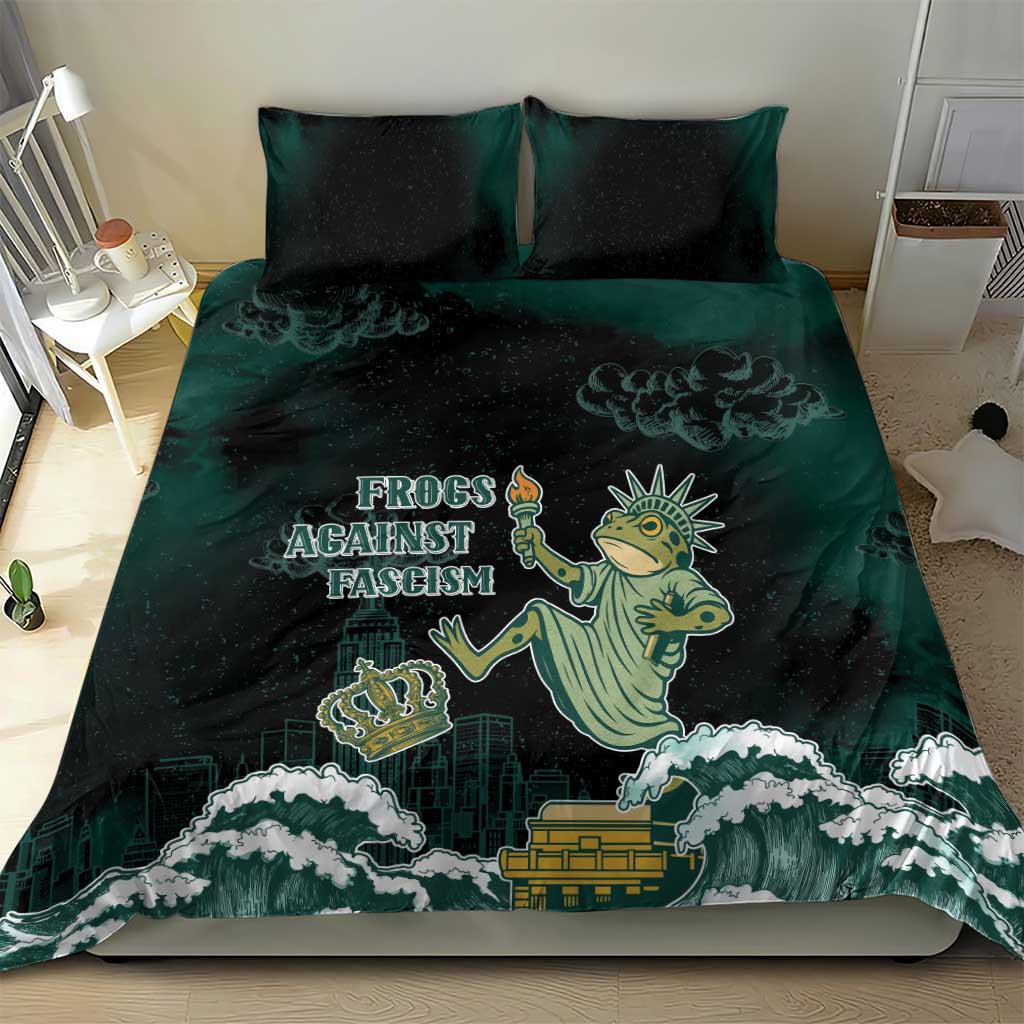 Frogs Against Fascism Bedding Set No Kings Funny Portland Frog Protest - Wonder Print Shop