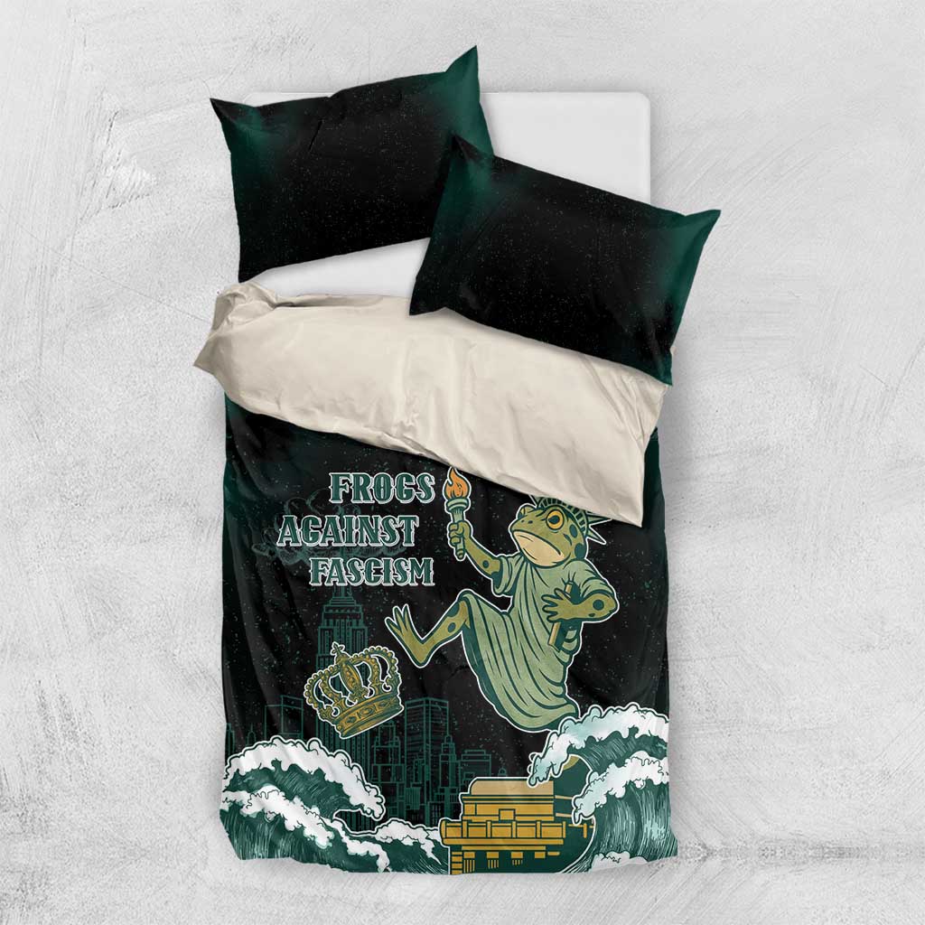 Frogs Against Fascism Bedding Set No Kings Funny Portland Frog Protest - Wonder Print Shop
