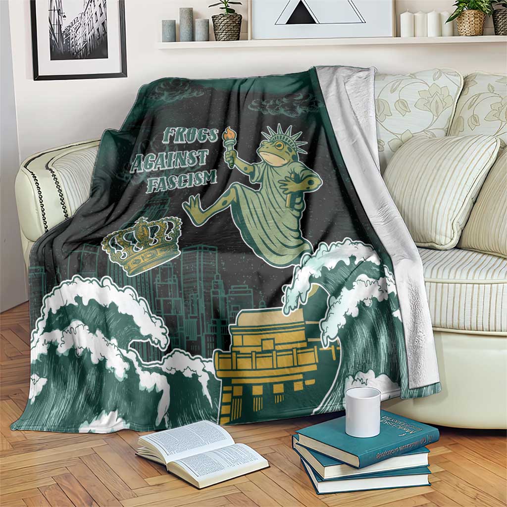 Frogs Against Fascism Blanket No Kings Funny Portland Frog Protest - Wonder Print Shop
