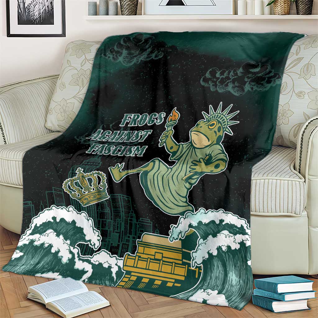 Frogs Against Fascism Blanket No Kings Funny Portland Frog Protest - Wonder Print Shop