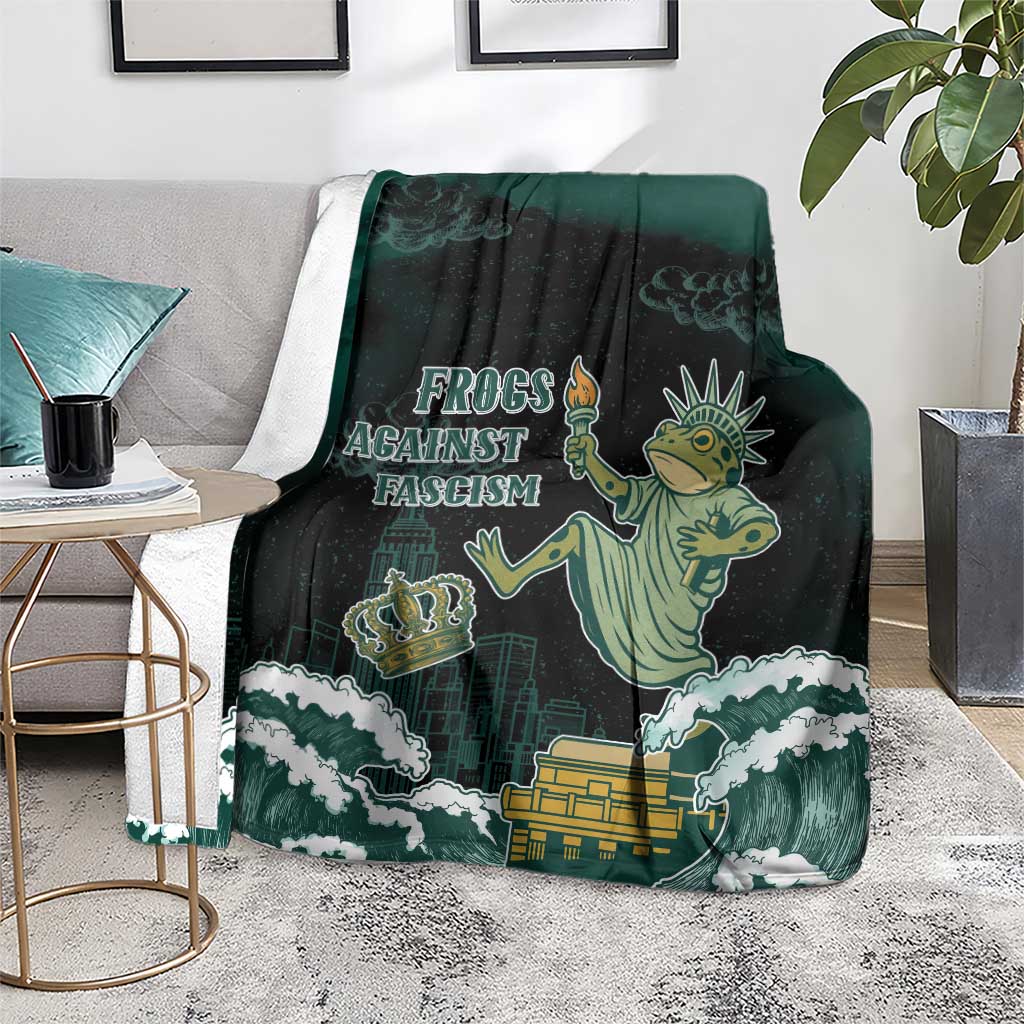 Frogs Against Fascism Blanket No Kings Funny Portland Frog Protest - Wonder Print Shop